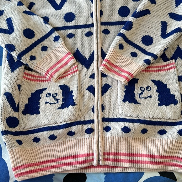 Lazy Oaf zip up dog cardigan sweater - Picture 2 of 4